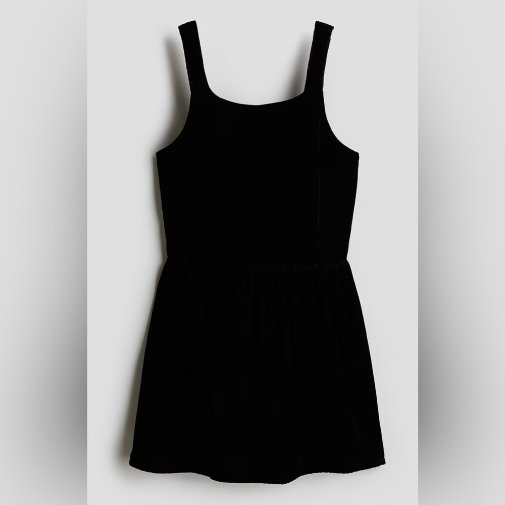 H&M Velvet Bow Black Mini Dress